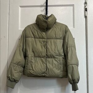 American Eagle Outfitters Khaki Puffer Jacket